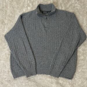 Oscar De La Renta Medium Knit Mens Quarterzip Sweater Sweatshirt Collared